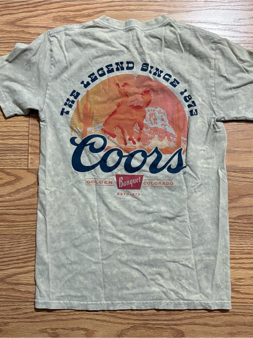 Coors Banquet Beer Western Cowboy Rodeo Double Sided Shirt Small